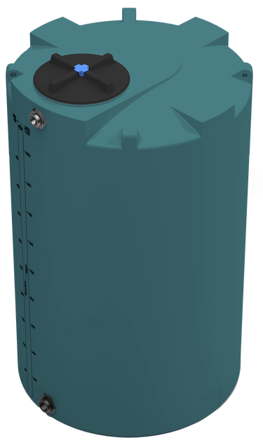 500 GAL PROCHEM® POTABLE WATER TANK W/BULKHEAD FITTINGS - LPE 1.0 FDA - GREEN - DIA 47